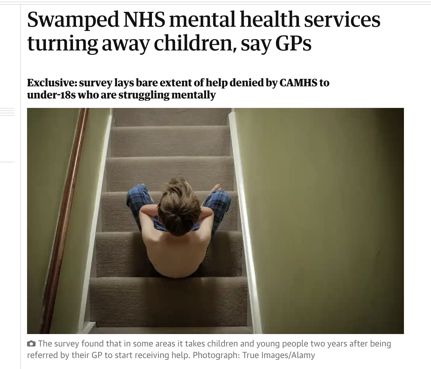 Teens in crisis - swamped NHS mental health services turning away children - The Guardian